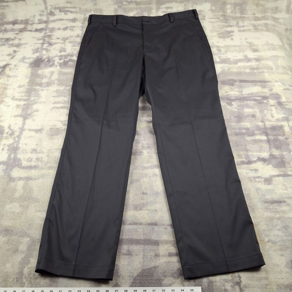 Nike Mens Golf Pants 38x32 Black Dri-FIT Flat Front Tech Chino Stretch...